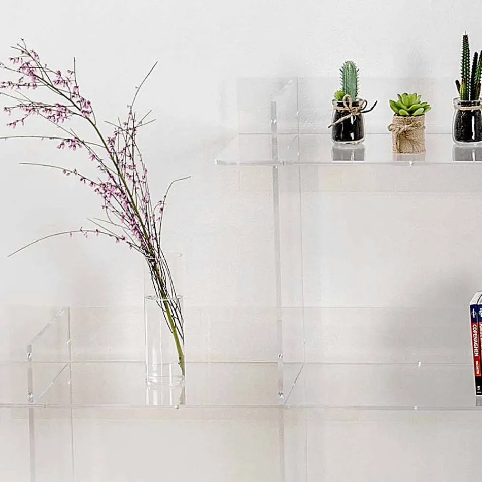 Knihovna průhledná stěna Sfera3 L180 x H180 x P30 cm, vyrobený v Itálii Viadurini