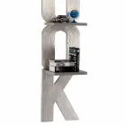 Nástěnná knihovna s ručním designem v Itálii 3 police Nicla Viadurini