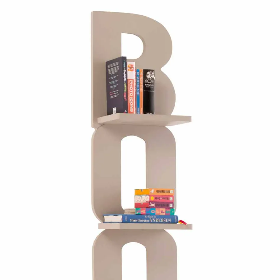 Nástěnná knihovna s ručním designem v Itálii 3 police Nicla Viadurini