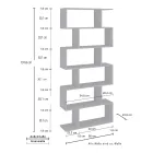 Vertikální designová nástěnná knihovna Obývací pokoj ve dřevě 3 povrchové úpravy - Minetta Viadurini