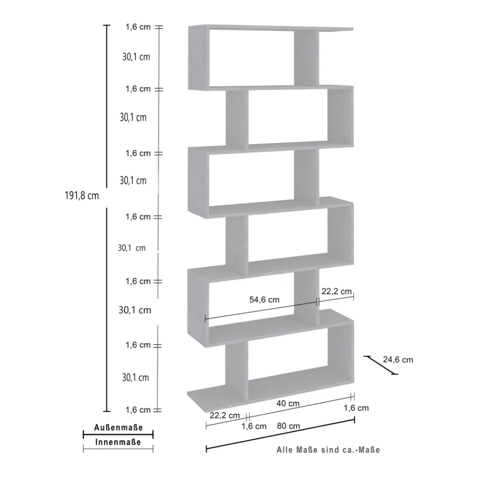Vertikální designová nástěnná knihovna Obývací pokoj ve dřevě 3 povrchové úpravy - Minetta Viadurini