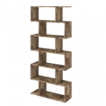 Vertikální designová nástěnná knihovna Obývací pokoj ve dřevě 3 povrchové úpravy - Minetta Viadurini