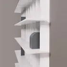 Nástěnná knihovna Shabby Chic v designu bílé jasanové dřevo - Babele Viadurini