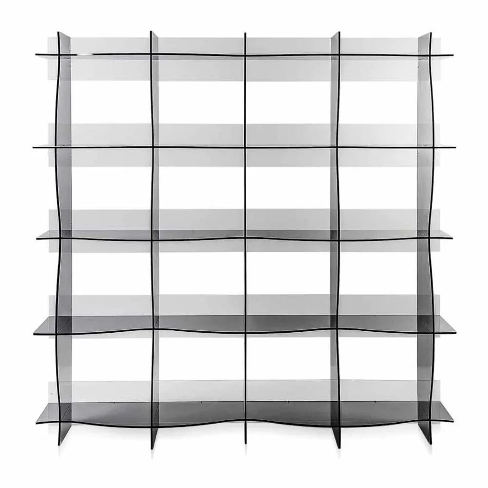 Volně stojící knihovna / stěna moderní design Pam uzený, made in Italy Viadurini