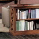 Nízká knihovna s dřevěnou konstrukcí a otevřenými přihrádkami Made in Italy - Fauno Viadurini
