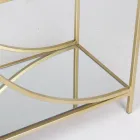 Nízká ocelová knihovna a 3 skleněné police Elegantní design – Noralea Viadurini