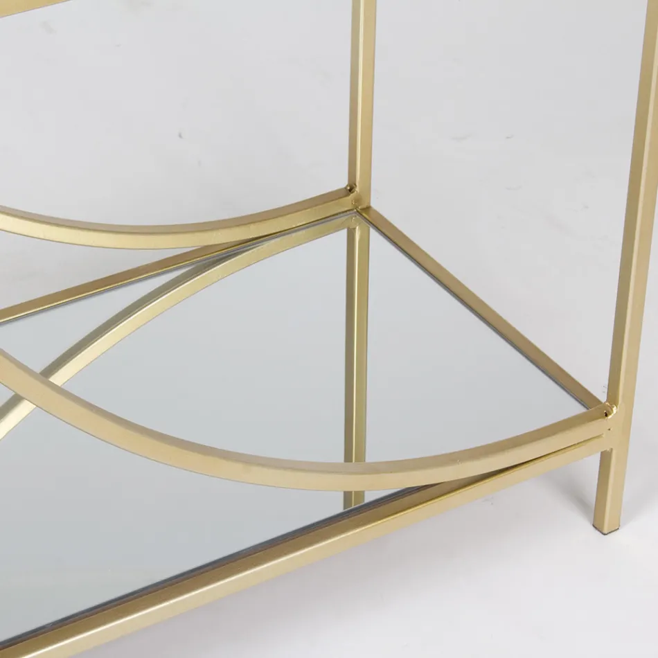 Nízká ocelová knihovna a 3 skleněné police Elegantní design – Noralea Viadurini