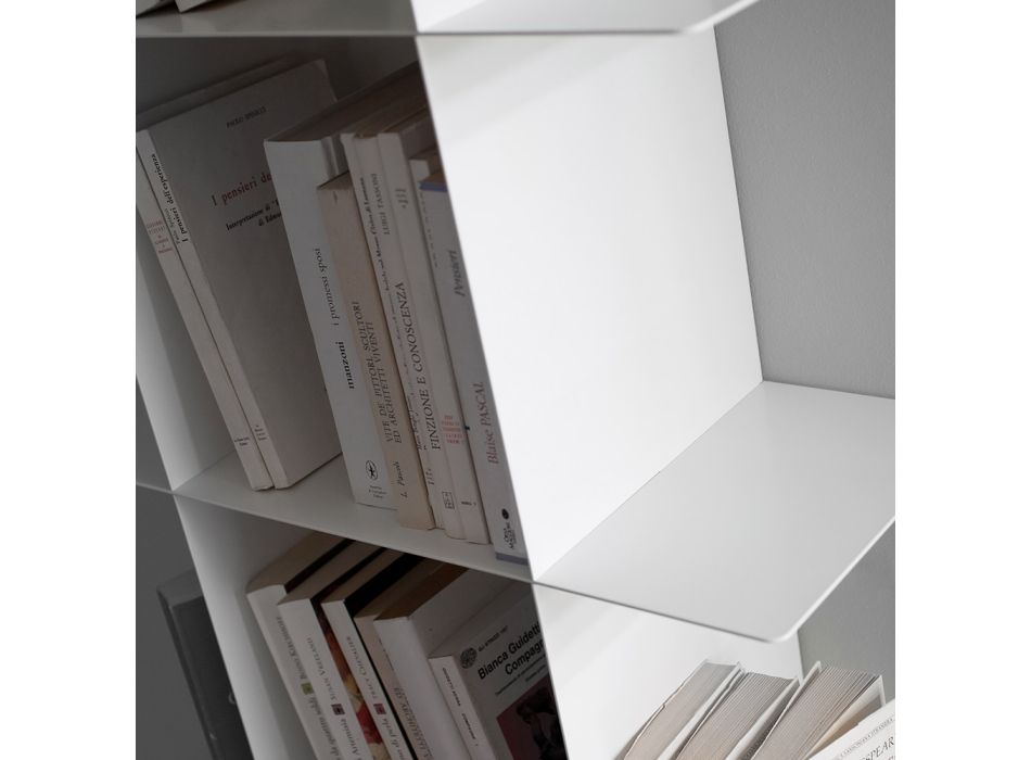 Modulární designová nástěnná knihovna z vysoce kvalitního kovu - Roger Viadurini
