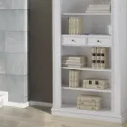 Knihovna se 6 otevřenými přihrádkami a 2 zásuvkami Made in Italy - Flora Viadurini