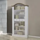 Knihovna se 6 otevřenými přihrádkami a 2 zásuvkami Made in Italy - Flora Viadurini