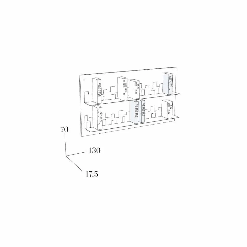 Knihovna Hang Skyline 130x70 Mabele Viadurini