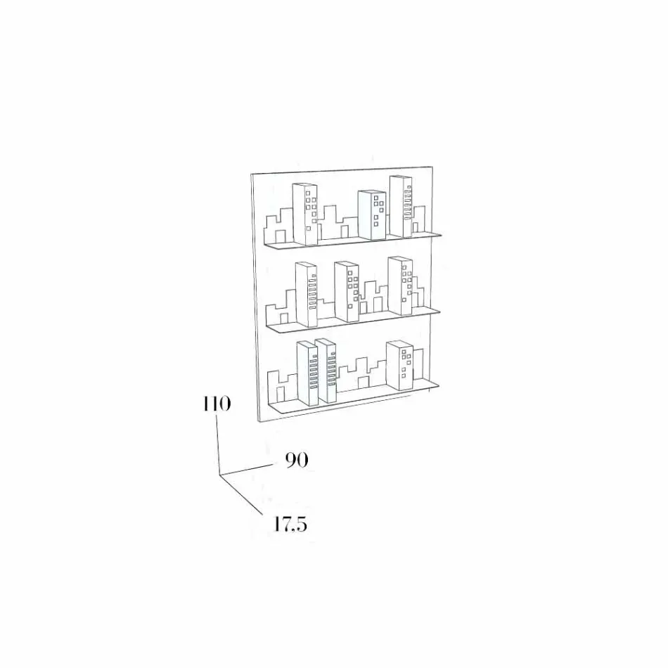 Knihovna Hang Skyline 90x110 Mabele Viadurini