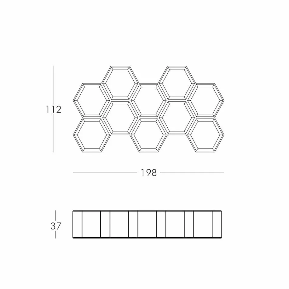 Slide Hexa barevná stěnová knižka vyrobená v Itálii Viadurini