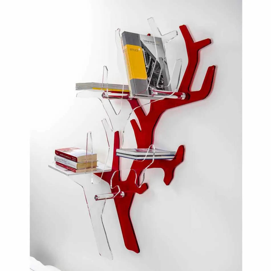 Library of red moderního designu Carol Wall, made in Italy Viadurini