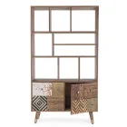 Knihovna do obývacího pokoje z mangového dřeva a recyklované dveře Homemotion - Auriel Viadurini