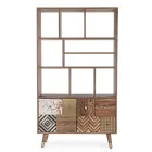 Knihovna do obývacího pokoje z mangového dřeva a recyklované dveře Homemotion - Auriel Viadurini