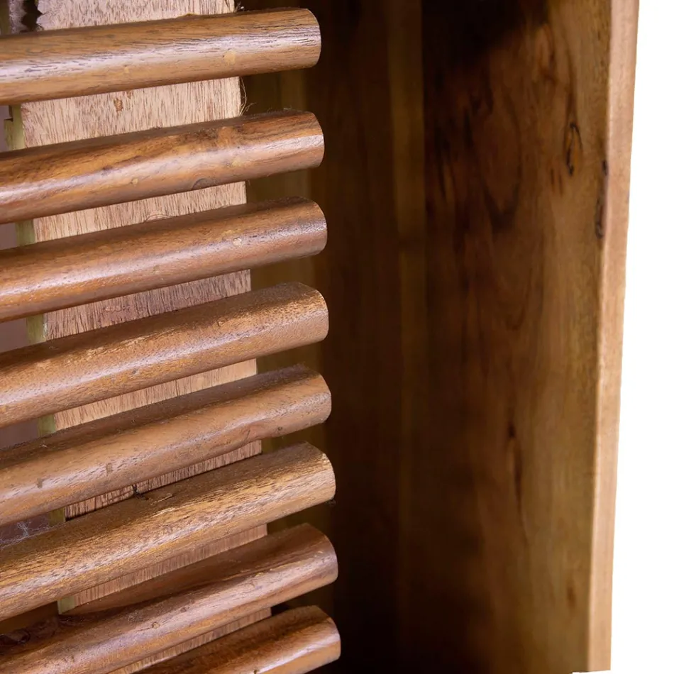 Knihovna do obývacího pokoje z akáciového dřeva - Vortice Viadurini