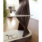 Designová podlahová regál ze dřeva s kameninovými deskami vyrobenými v Itálii - Aspide Viadurini