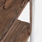 Moderní podlahová knihovna Homemotion z chromované oceli a dřeva - Lisotta Viadurini
