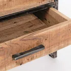 Podlahová knihovna Homemotion z lakované oceli s dřevěnými policemi - Zompo Viadurini