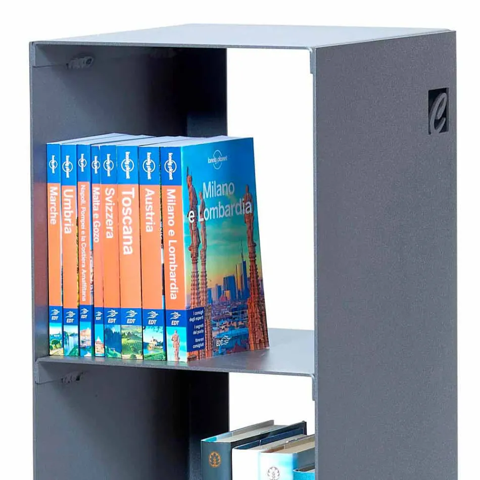 Černá, červená, bílá nebo šedá železná moderní podlahová knihovna Vyrobeno v Itálii - Pls Viadurini