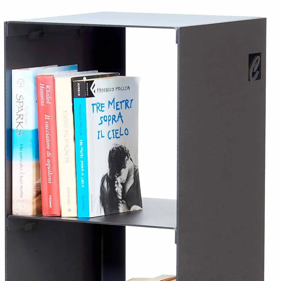 Černá, červená, bílá nebo šedá železná moderní podlahová knihovna Vyrobeno v Itálii - Pls Viadurini