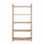 Moderní podlahová knihovna z akáciového dřeva s 5 policemi Homemotion - Lauro Viadurini