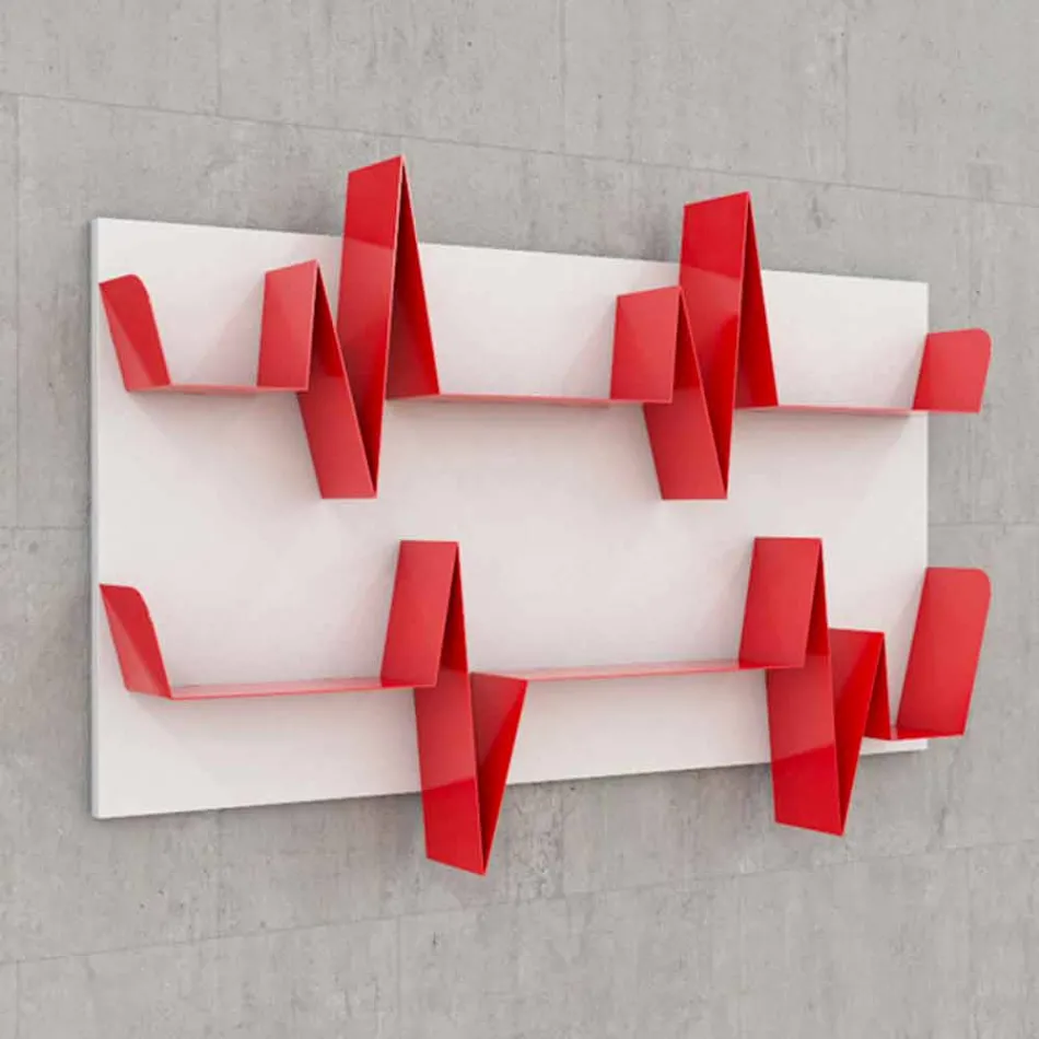 Knihovna design Battikuore 130x87 (2 police) Mabele Viadurini