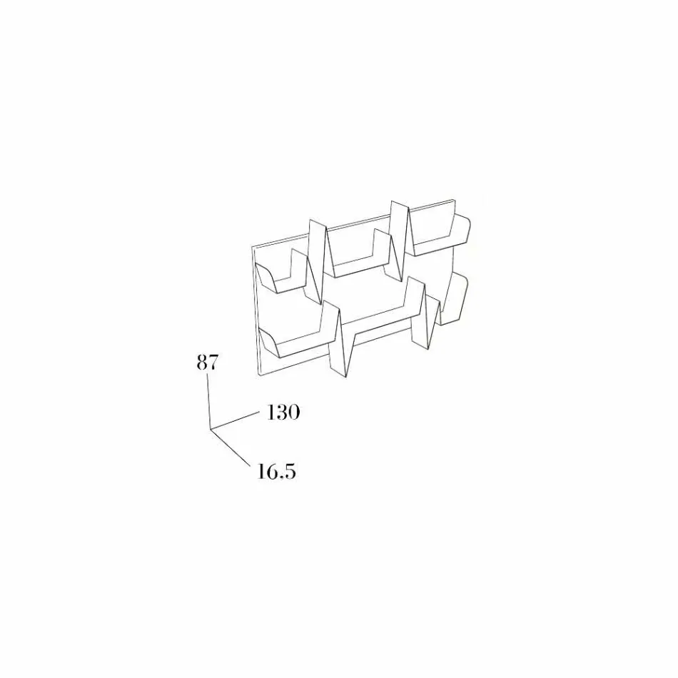 Knihovna design Battikuore 130x87 (2 police) Mabele Viadurini