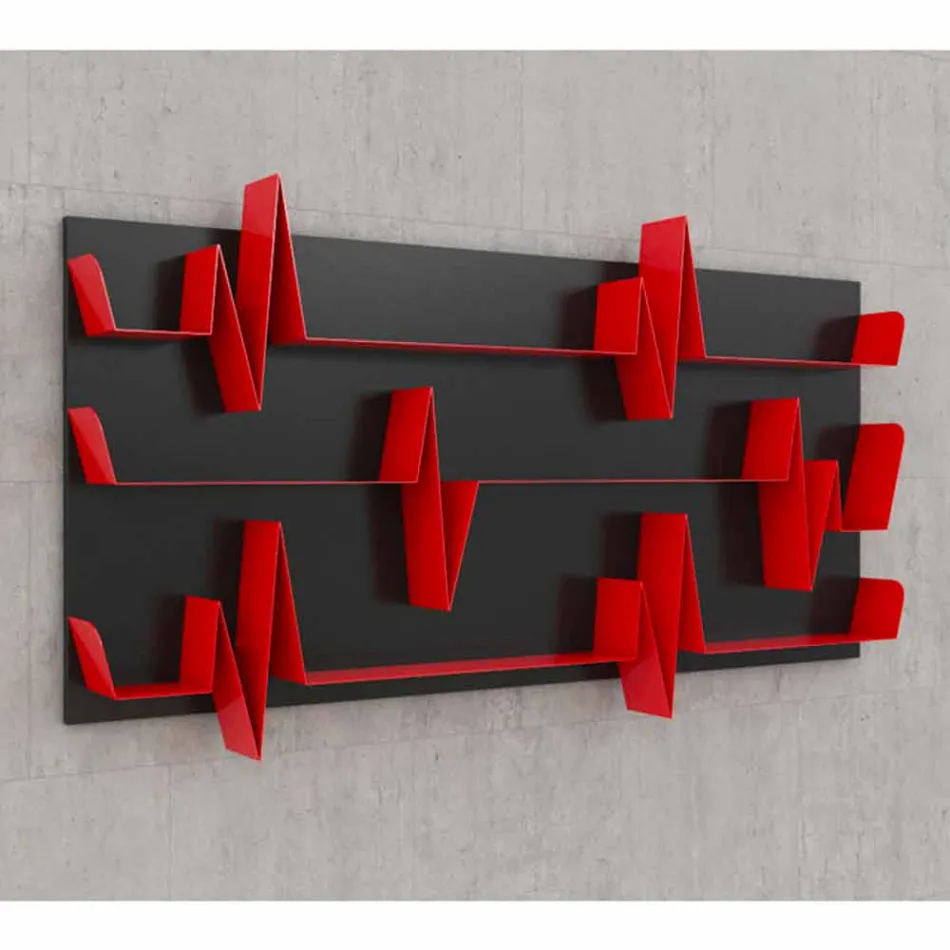 Knihovna design Battikuore 186x101 (3 police) Mabele Viadurini