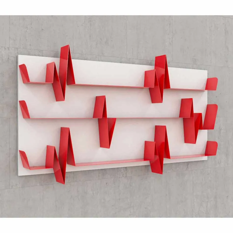 Knihovna design Battikuore 186x101 (3 police) Mabele Viadurini