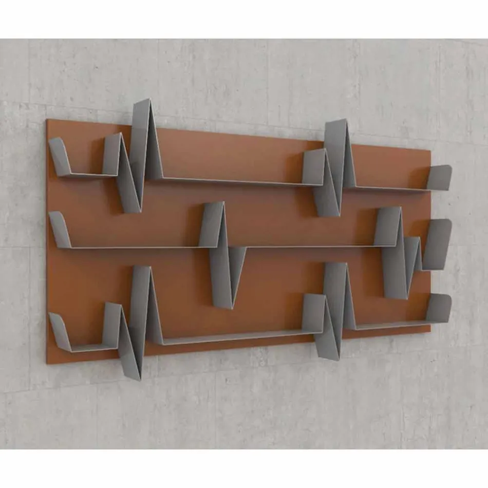 Knihovna design Battikuore 186x101 (3 police) Mabele Viadurini