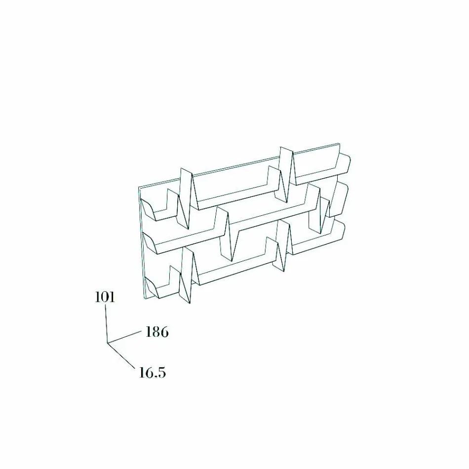 Knihovna design Battikuore 186x101 (3 police) Mabele Viadurini