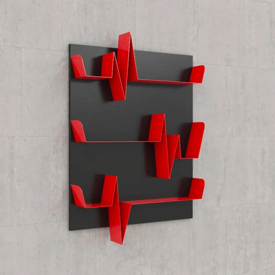 Knihovna design Battikuore 90x127 (3 police) Mabele Viadurini