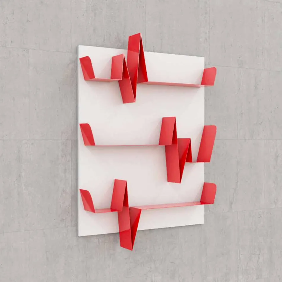 Knihovna design Battikuore 90x127 (3 police) Mabele Viadurini