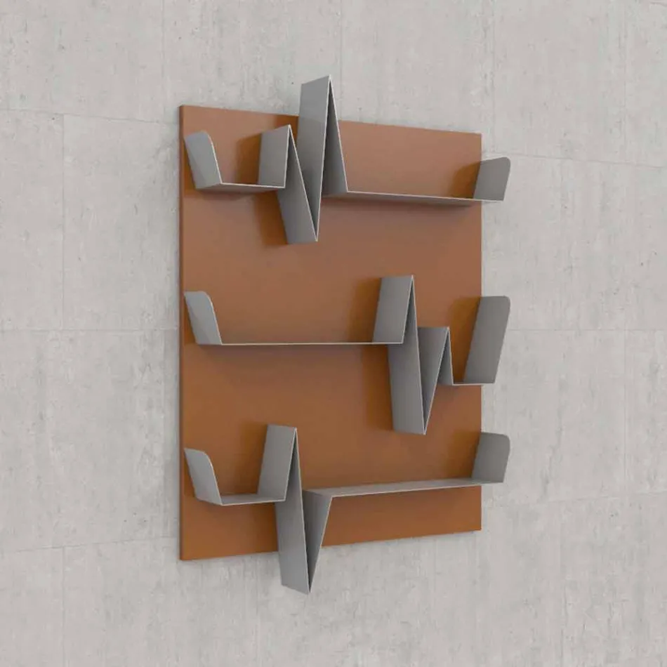 Knihovna design Battikuore 90x127 (3 police) Mabele Viadurini