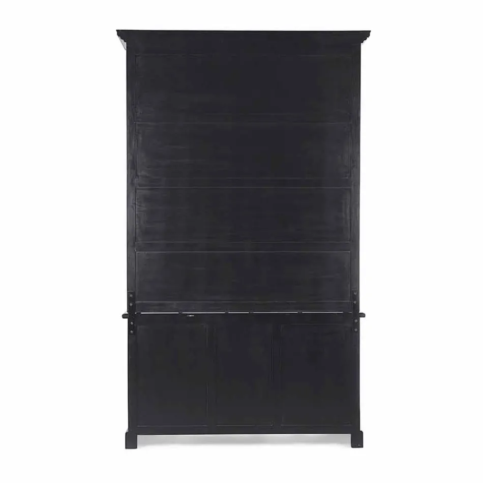 Klasická dřevěná knihovna s dekorativním žebříkem Homemotion - cedr Viadurini