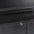 Klasická dřevěná knihovna s dekorativním žebříkem Homemotion - cedr Viadurini