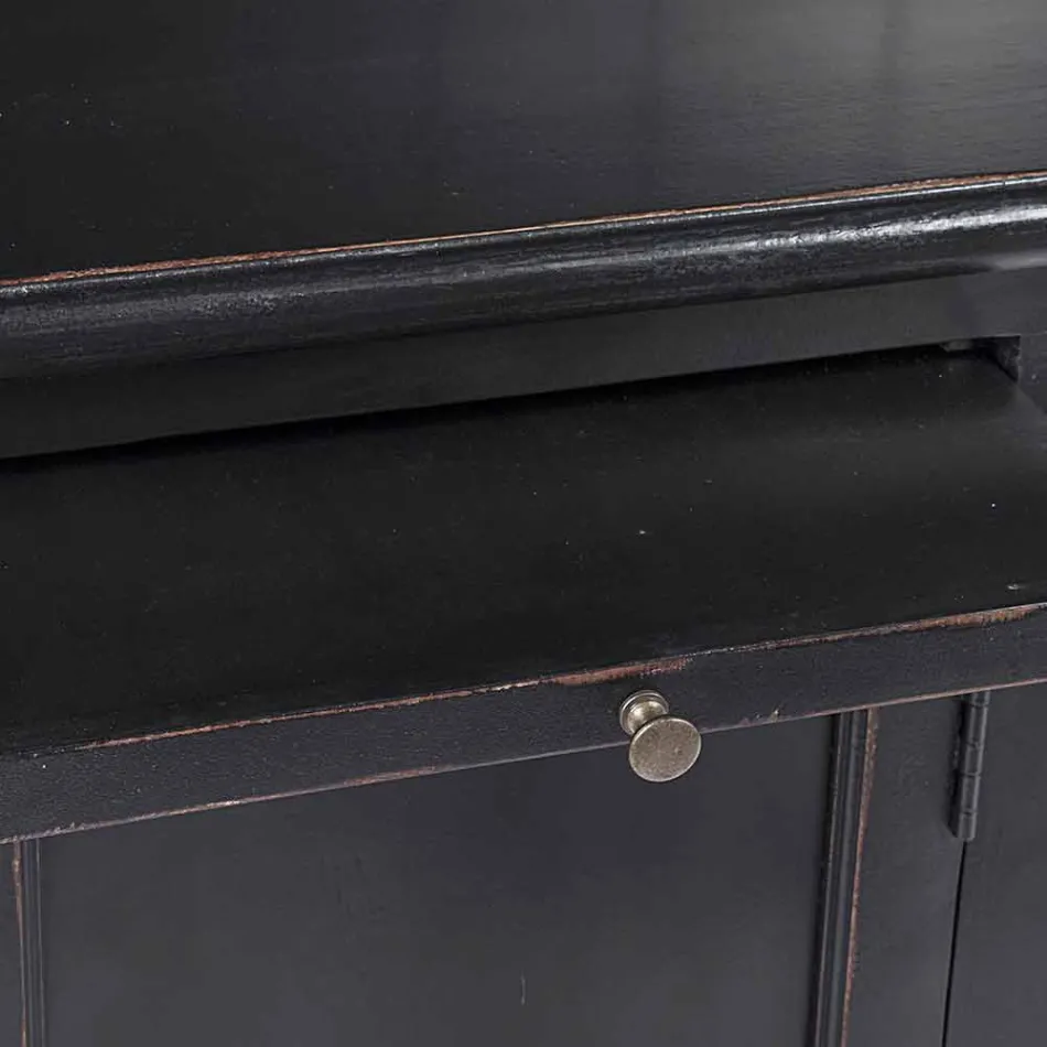 Klasická dřevěná knihovna s dekorativním žebříkem Homemotion - cedr Viadurini