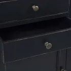 Klasická dřevěná knihovna s dekorativním žebříkem Homemotion - cedr Viadurini