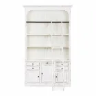 Klasická dřevěná knihovna s dekorativním žebříkem Homemotion - cedr Viadurini