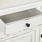 Klasická dřevěná knihovna s dekorativním žebříkem Homemotion - cedr Viadurini