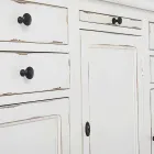 Klasická dřevěná knihovna s dekorativním žebříkem Homemotion - cedr Viadurini