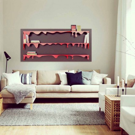 Knihovna design Kolata 186x86 (3 police) Mabele Viadurini