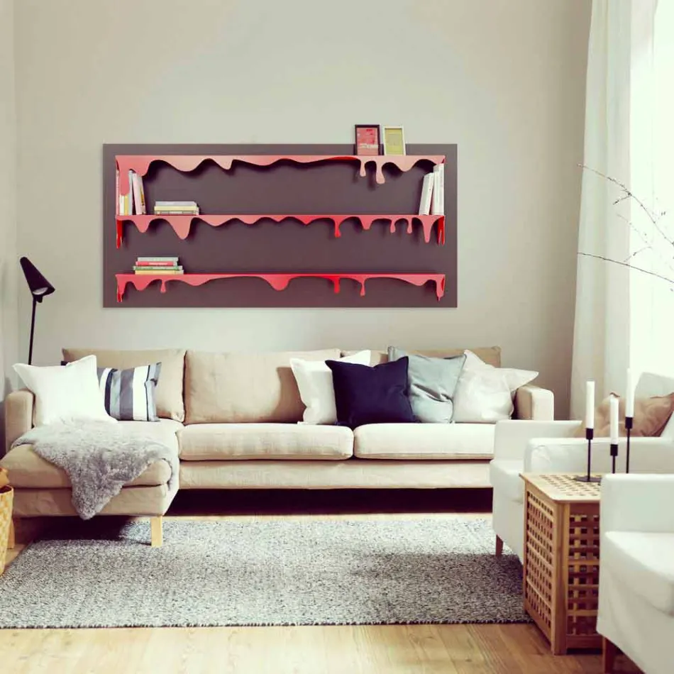 Knihovna design Kolata 186x86 (3 police) Mabele Viadurini