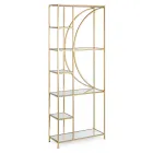 Volně stojící knihovna v elegantním designu z oceli a skla - Noralea Viadurini