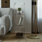 Volně stojící knihovna z průhledného nebo kouřového akrylového křišťálu - Icaria Viadurini