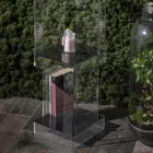 Volně stojící knihovna z průhledného nebo kouřového akrylového křišťálu - Icaria Viadurini