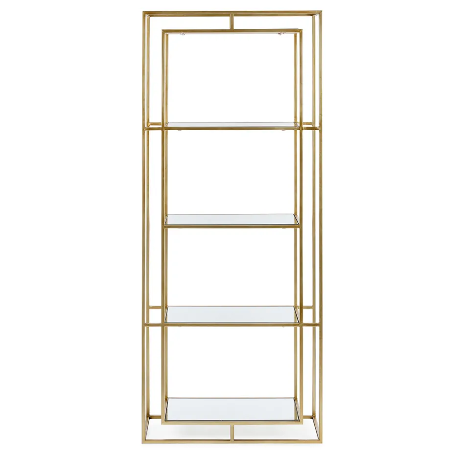 Volně stojící ocelové a skleněné police na knihovnu Elegantní design – Noralea Viadurini