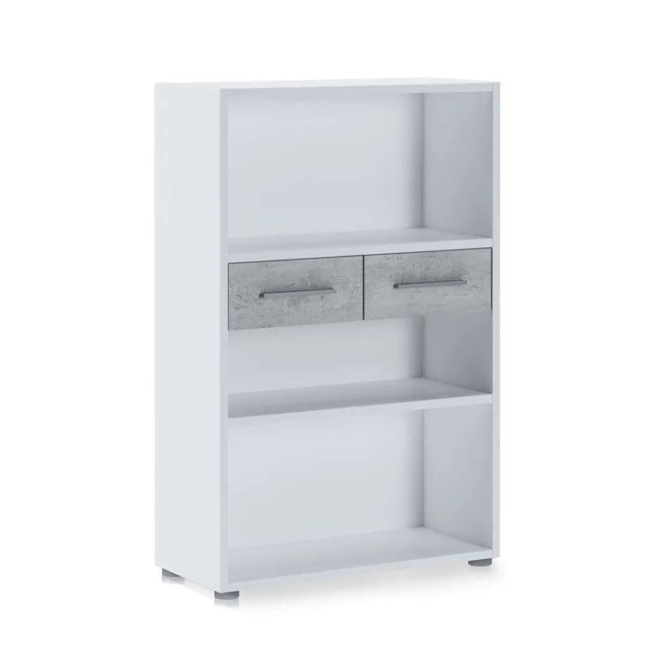 Dřevěná knihovna potažená melaminem v různých velikostech - plechová Viadurini